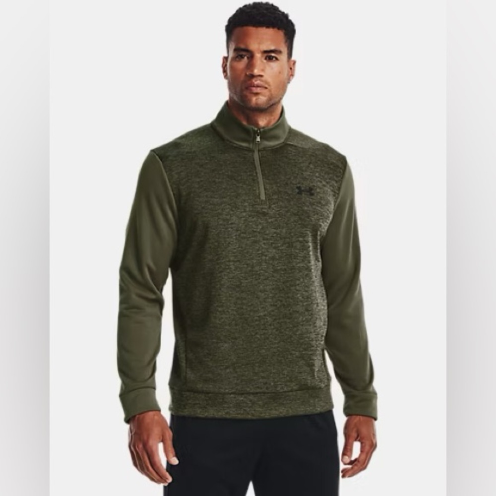 NWT Under Armour Armour Fleece® Twist Men's ¼ Zip Army Green Size Medium